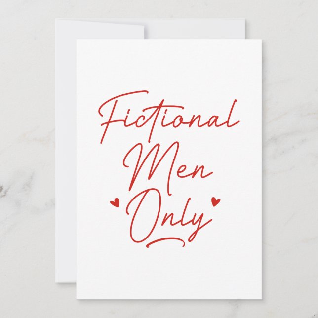 Tarjeta Festiva Solo hombres ficticios (Anverso)