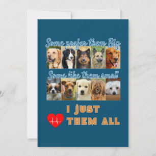 Tarjeta Festiva Solo les quiero a todos los perros diseño de fotos