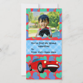 Tarjeta Festiva Solo mi velocidad, Race Car Boys Niños Valentine