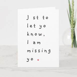 Tarjeta Festiva Solo para hacerte saber que te extraño en el día d