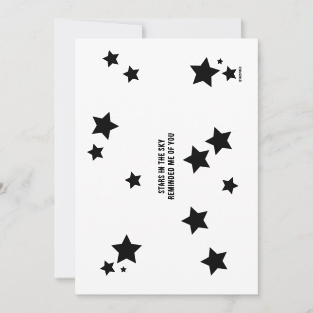 Tarjeta Festiva Sólo porque - las estrellas me recuerdan de ti, Fl (Anverso)