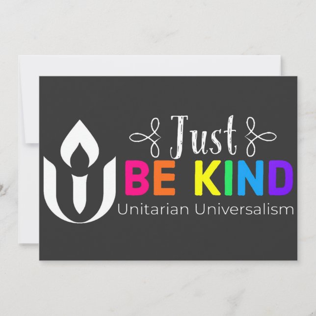 Tarjeta Festiva Sólo sé amable Universalismo Unitario (Anverso)