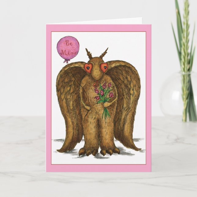 Tarjeta Festiva Solo Tengo Ojos Para Usted Mothman Valentine (Anverso)