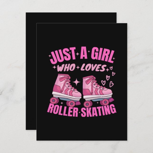 Tarjeta Festiva Sólo Un Chica que ama el patinaje sobre ruedas (Anverso / Reverso)