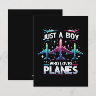 Tarjeta Festiva Solo un chico que ama los aviones