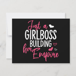 Tarjeta Festiva Sólo un jefe chica construyendo su imperio mujeres