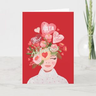 Tarjeta Festiva Solo una chica que ama el Día de San Valentín