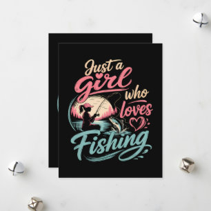Tarjeta Festiva Sólo una chica que ama la pesca