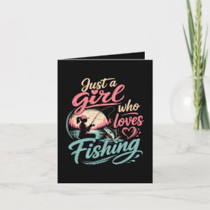 Tarjeta Festiva Solo Una Chica Que Ama La Pesca