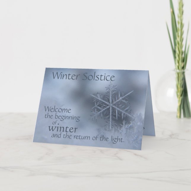 Tarjeta Festiva Solsticio de Invierno Día Más Largo Regreso a la L (Anverso)