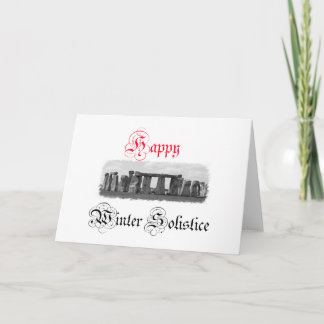 Tarjeta Festiva Solsticio de invierno feliz Stonehenge