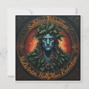 Tarjeta Festiva Solsticio de Invierno: La Bendición del Hombre de 