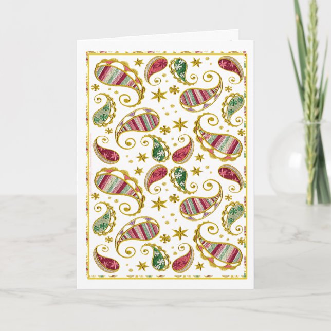 Tarjeta Festiva Solsticio de Paisley (Anverso)