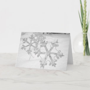 Tarjeta Festiva Solsticio y Año Nuevo: Copos de Nieve