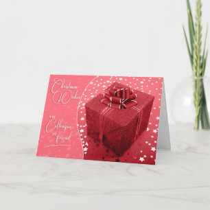 Tarjeta Festiva Sombras de Navidades rosados y compañeros de traba