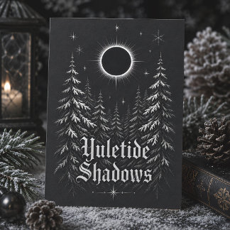 Tarjeta Festiva Sombras de Yuletide Oscuro Gótico Fiesta Invernal