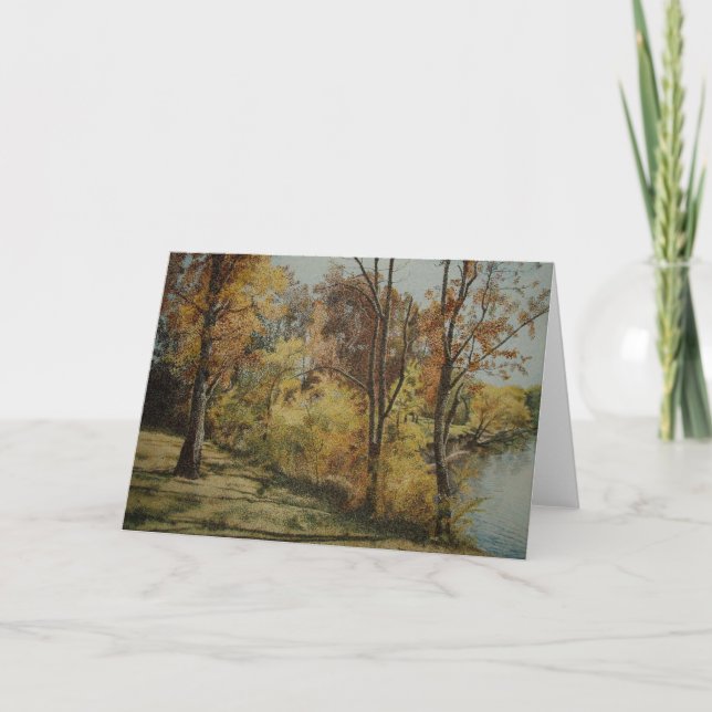 Tarjeta Festiva Sombras del otoño de la tarde (Anverso)