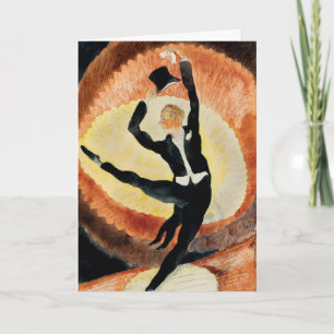 Tarjeta Festiva Sombrero de copa alto de bailarín masculino Art De