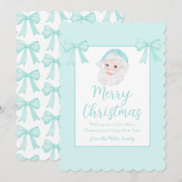 Tarjeta Festiva Sombrero de Mint de Santa Antiguo Personalizado