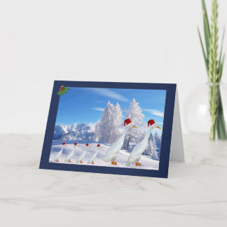 Tarjeta Festiva Sombrero santa de pato corredizo