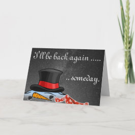 Tarjeta Festiva Sombrero superior de seda antiguo de Snowman fundi