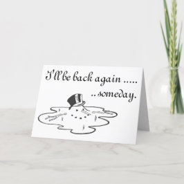 Tarjeta Festiva Sombrero superior de Snowman fundido