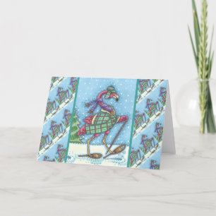 TARJETA FESTIVA SOMBRILLAS DE INVIERNO Y REFRIGERACIÓN DE FLAMINGO