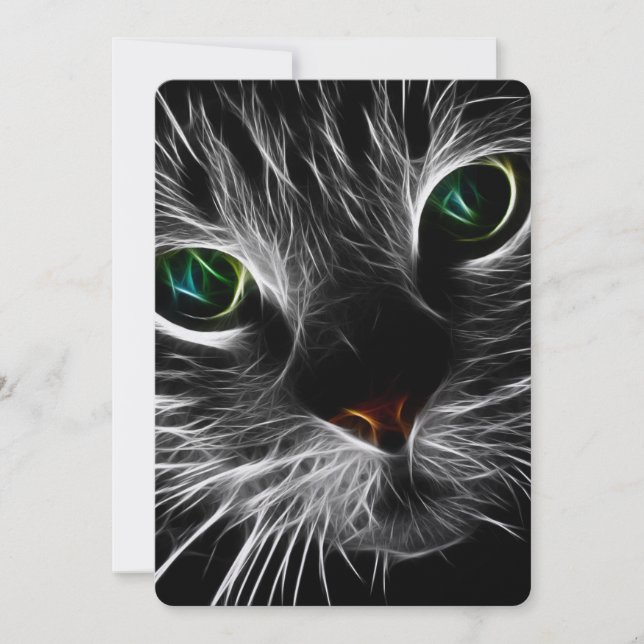 Tarjeta Festiva Sombrío gato felino Soul Spirit Animal (Anverso)