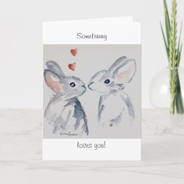 Tarjeta Festiva Somebunny le ama (Anverso)