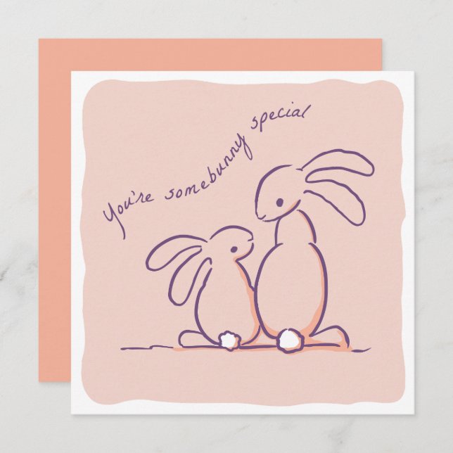 Tarjeta Festiva Somebunny Special - rabbit Valentine (Anverso / Reverso)