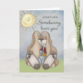 Tarjeta Festiva ¡Somebunny Te ama! Conejo de Pascua Personalizado