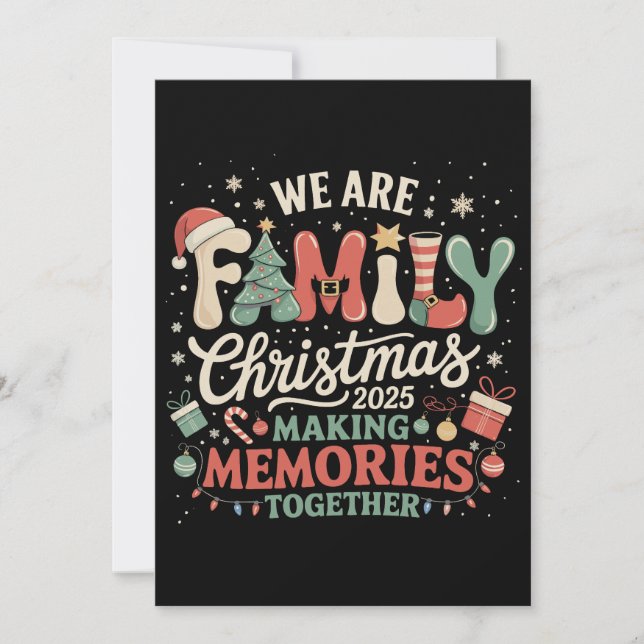 Tarjeta Festiva Somos Navidades familiares haciendo Recuerdos junt (Anverso)