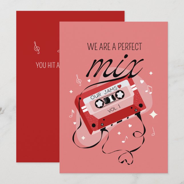 Tarjeta Festiva Somos Una Mezcla Perfecta De Valentine (Anverso / Reverso)