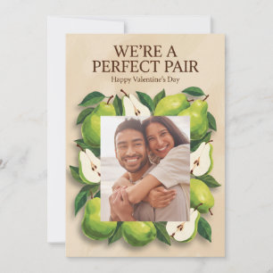 Tarjeta Festiva Somos una pareja perfecta Cute Pear Día de San V