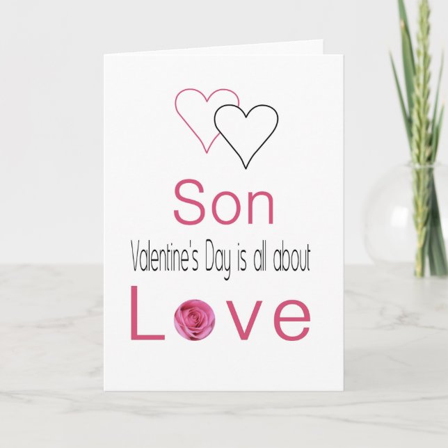 Tarjeta Festiva Son felices Rosas de San Valentín (Anverso)