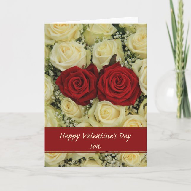 Tarjeta Festiva Son felices Rosas de San Valentín (Anverso)