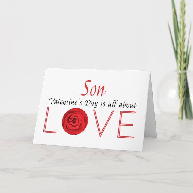 Tarjeta Festiva Son felices Rosas de San Valentín (Anverso)