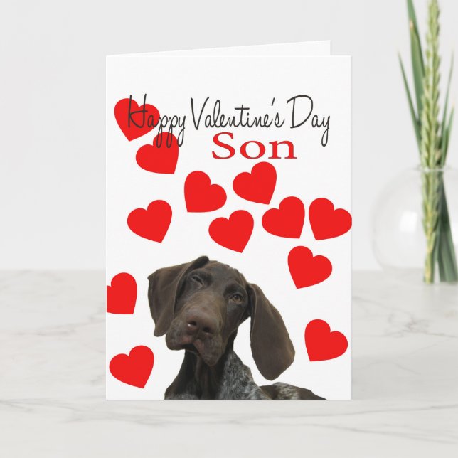 Tarjeta Festiva Son Glossy Grizzly Valentine Puppy Love (Anverso)