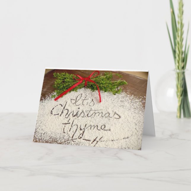 Tarjeta Festiva Son Navidades Thyme (Anverso)
