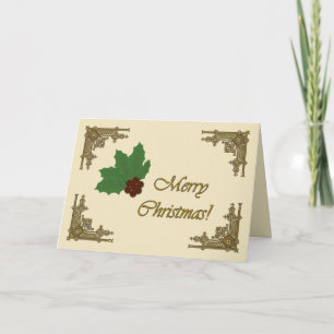 Tarjeta Festiva ¡Son Navidades! ¡Ve por el barroco! Fondo de crema