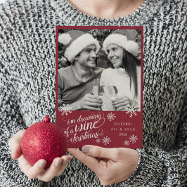Tarjeta Festiva Soñando con Navidades de vino | Foto