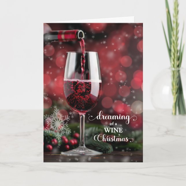 Tarjeta Festiva Soñando con Navidades del VINO (Anverso)