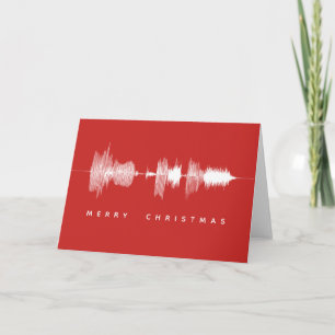 Tarjeta Festiva Sonido Waveform Música Merry Christmas Geek