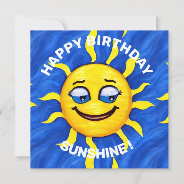 Tarjeta Festiva Sonriente cara Sunny Sun (Anverso)