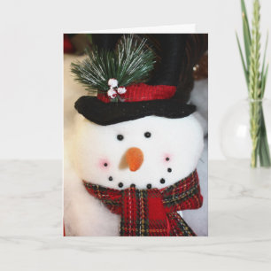 Tarjeta Festiva Sonrisa de muñeco de nieve