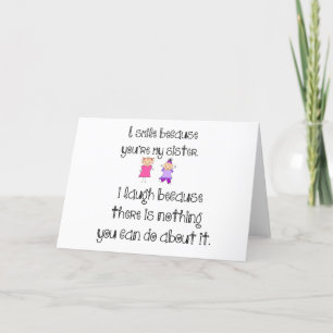 Tarjeta Festiva sonrisa hermana