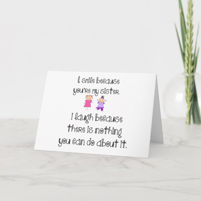 Tarjeta Festiva sonrisa hermana (Anverso)