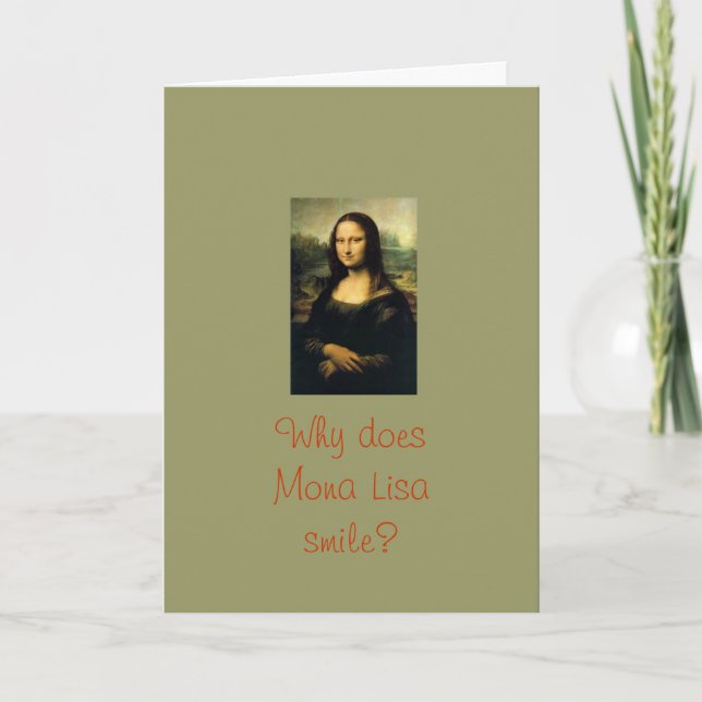 Tarjeta Festiva Sonrisas de Mona Lisa (Anverso)