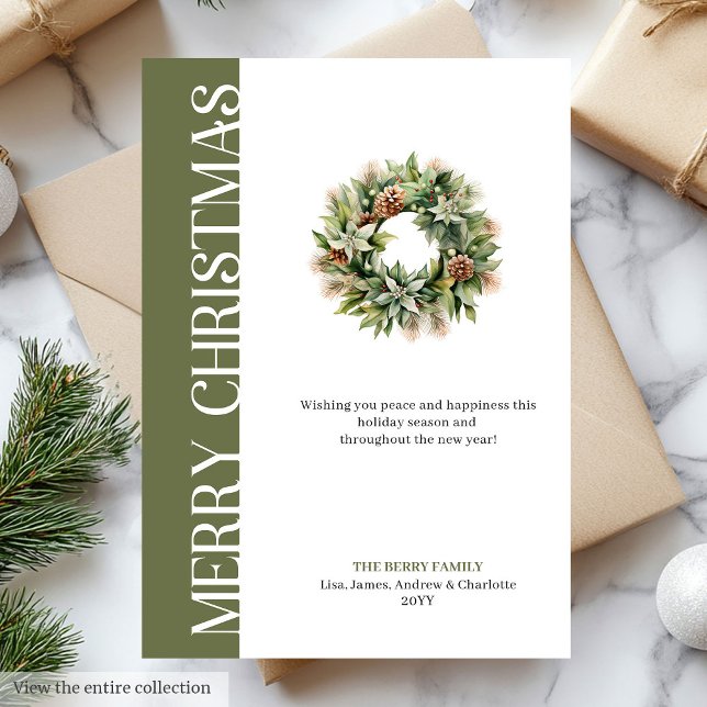 Tarjeta Festiva Sophisticated earthy colors Christmas greeting  (Sophisticated earthy colors Christmas greeting Holiday Card)