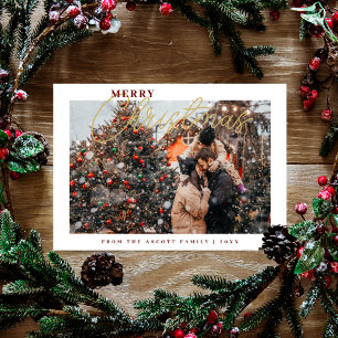 Tarjeta Festiva Sophisticated Simple Classic Calligraphy Photo